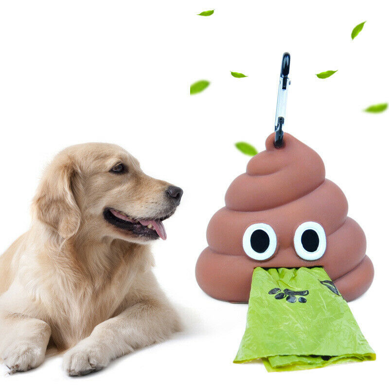 Pet Poop Bag Shit-shaped Dog Cat Waste Bags Portable Dog Poop Dispenser HoldFCA