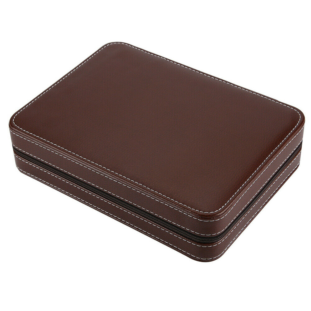 8 Grids Watch Leather Travel Zippered Storage Organiser Case Padded Bag Gifts AU