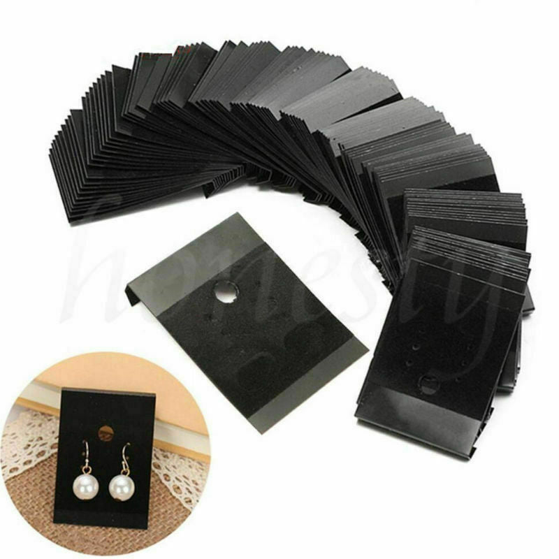 20pcs Jewelry Earring Ear Studs Hanging Display Holder Hang Cards Black 5*4.5cm