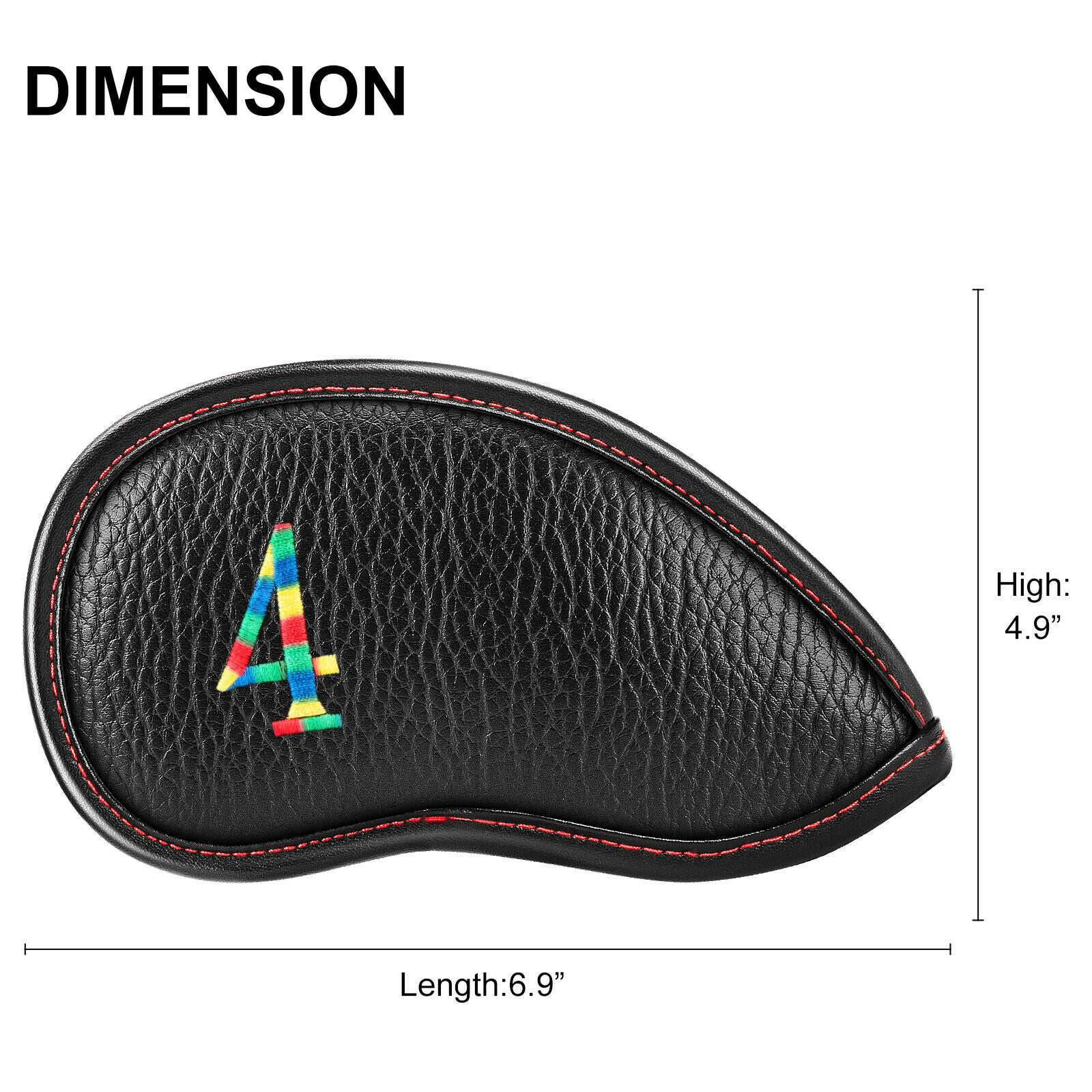 Golf Iron Headcovers Club Covers Set Leather PU 11 Piece Cover Protector