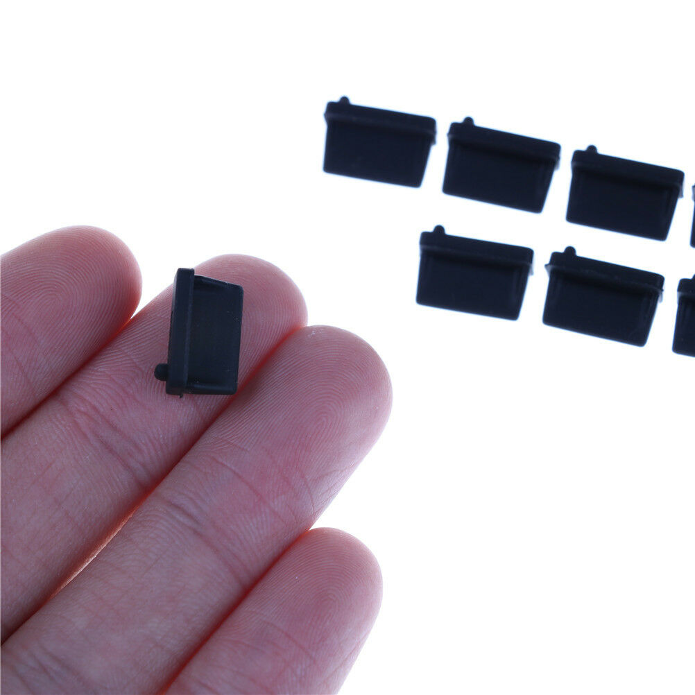 10X Black Rubber A Type Female USB Anti Dust Protector Plugs Stopper Cover YISJ