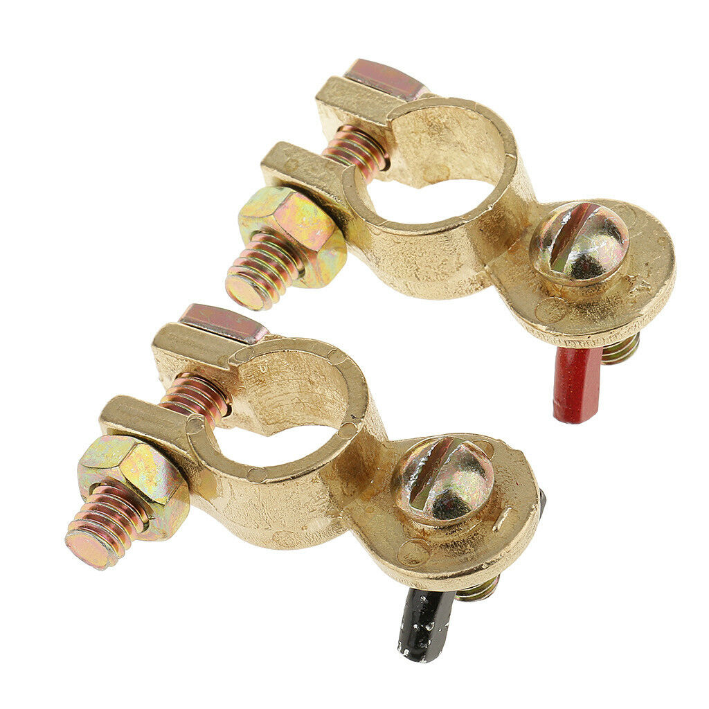 1 Pair Car Copper Positive+Negative Battery Terminal Clamp Clip Disconnect