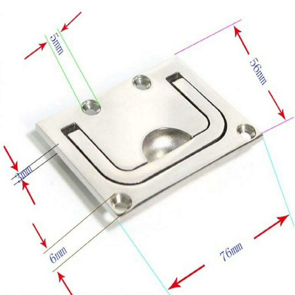3"x2"  Boat Door Hatch Cabinet Lift Pull Ring Slam Latch 316 Stainless Steel