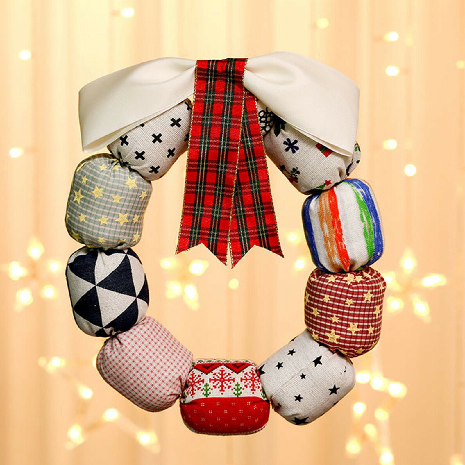 7.8" Fabric Cloth Wreath Indoor Wall Front Door Garland Decor Photo Props
