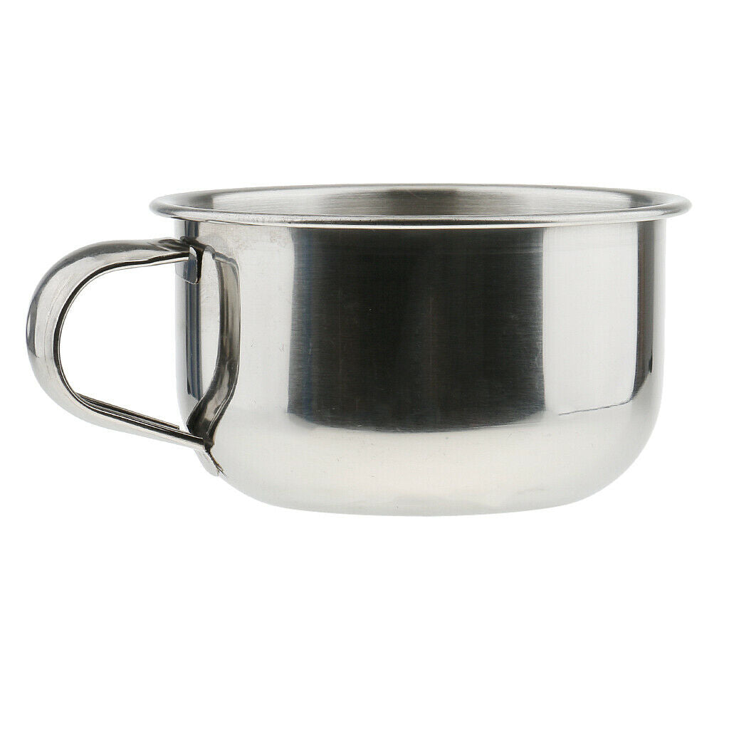 Stainless Steel Men's Shaving Mug Bowl Barber Beard Soap Mug Cup