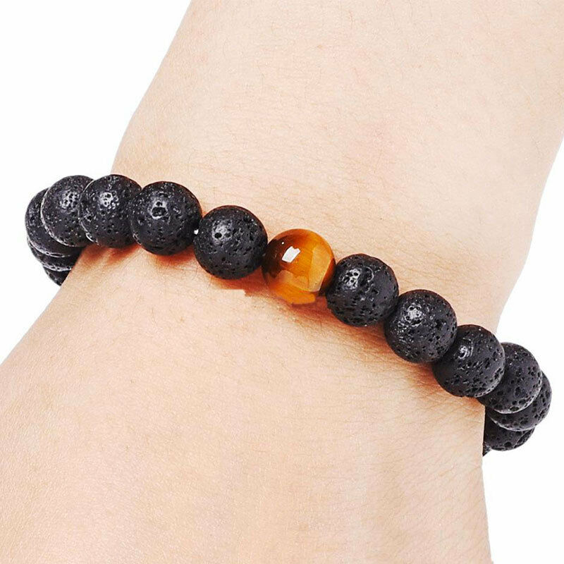 Bracelet Diffuser IN Stone Lava And Eye Of Tiger +1 Essential Oil New
