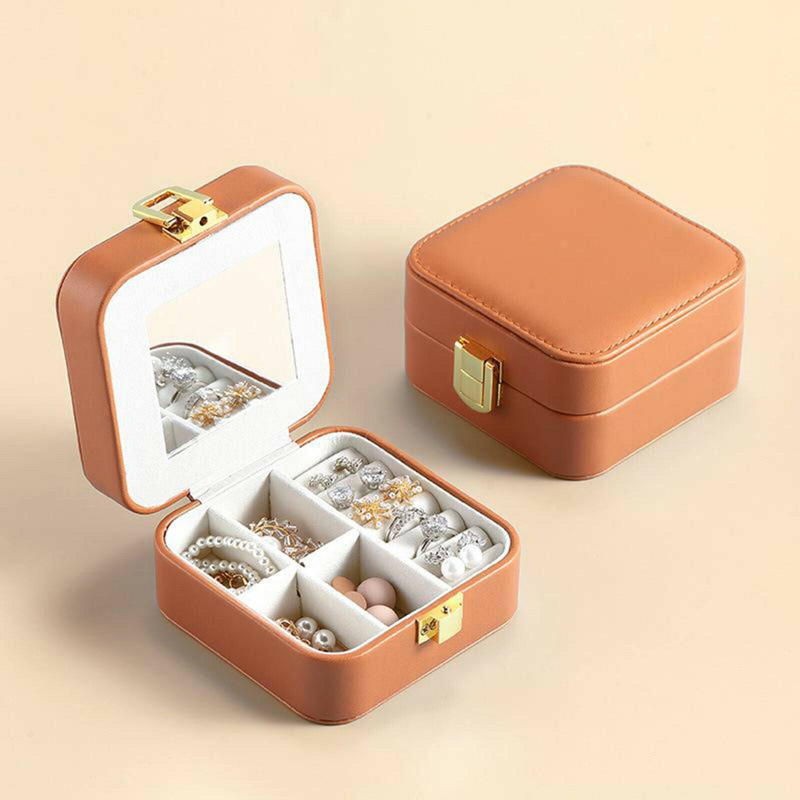 Small Jewelry Box for Women Travel Jewelry Organizer for Necklace Earring Rings
