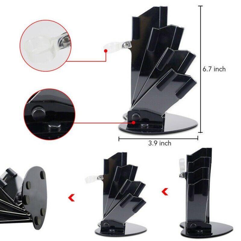 Unique Fan Shape K-nife Acrylic Holder Stand Rack Container Kitchen Organizer