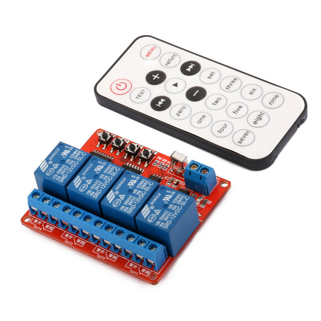 12V 4CH Channel IR Infrared Wireless Remote Control Learning Relay Module with