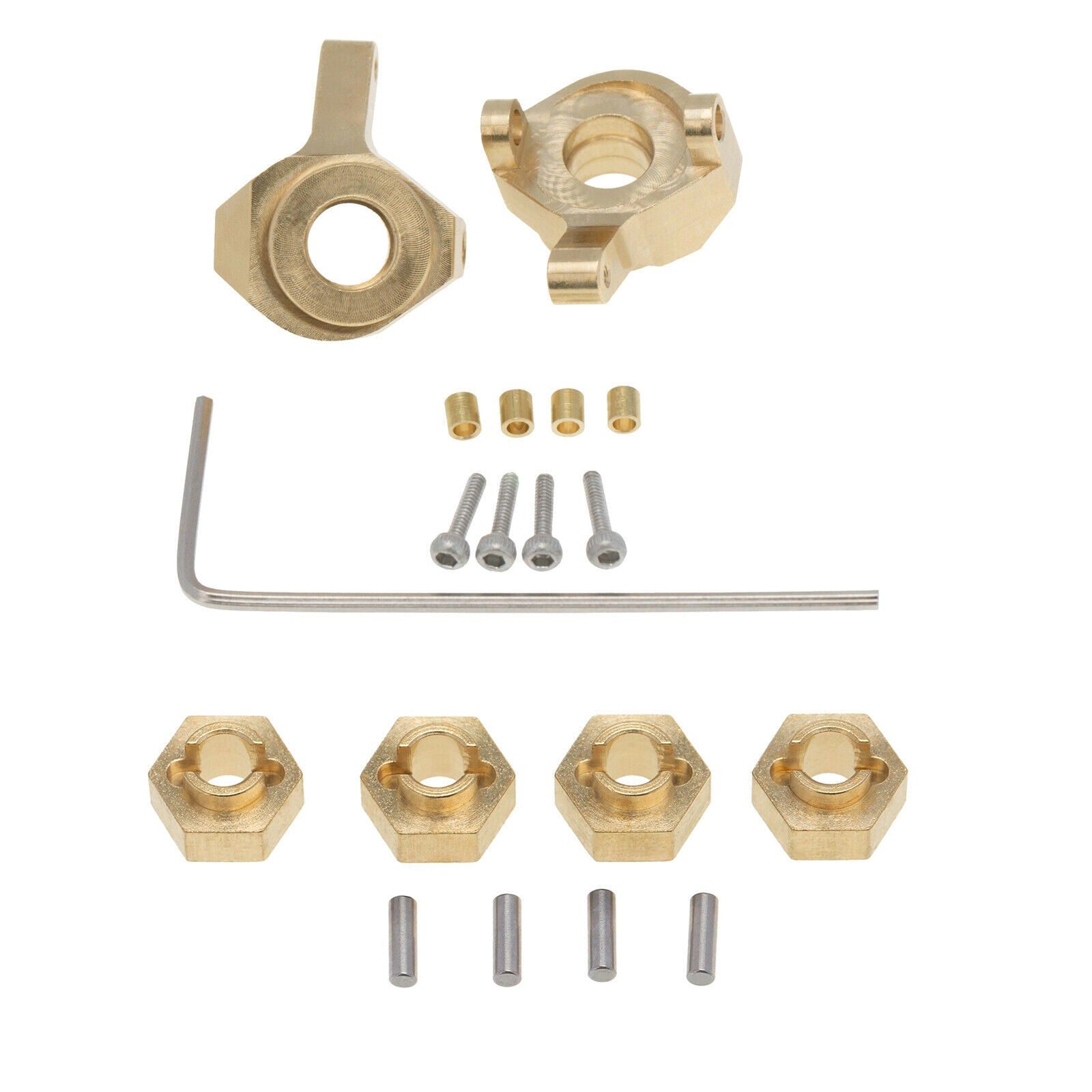 Metal Steering Knuckle Cups Hex Adapter Fit for Axial SCX24 90081 1:24