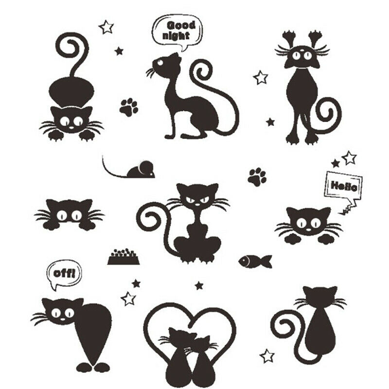 Lovely Cat Light Switch Phone Wall Stickers For Kids Rooms Diy Home Decor.l8