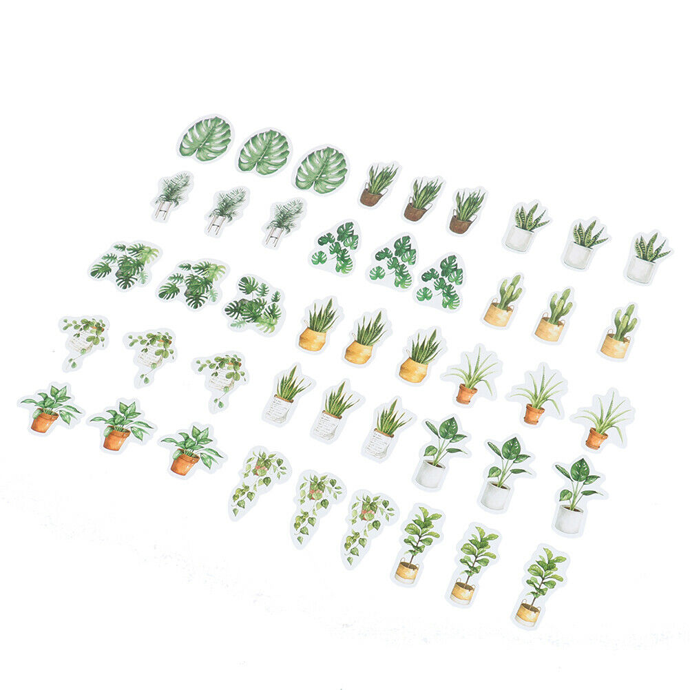 45pcs green leaves tree life plants DIY Diary Craft Stickers Scrapbooking.l8