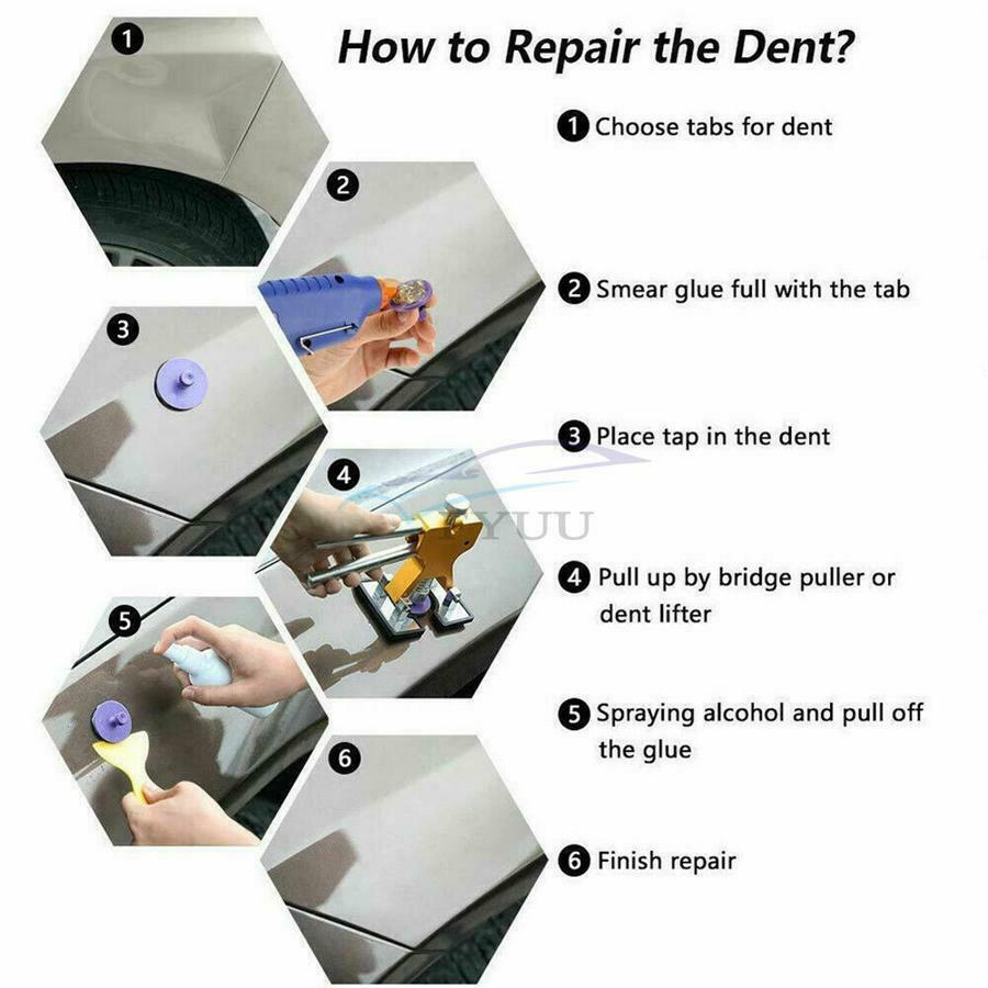 Car Body Dent Lifter Pull Tab No Paint Dent Repair Scratch Removal Tool Kit