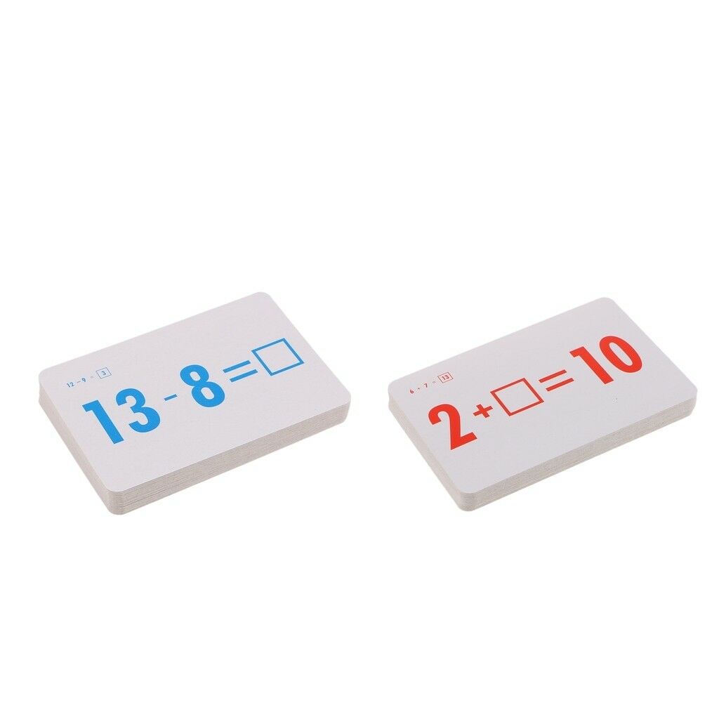 72 pcs Math Flash Cards for Addition and Subtraction Math Operations