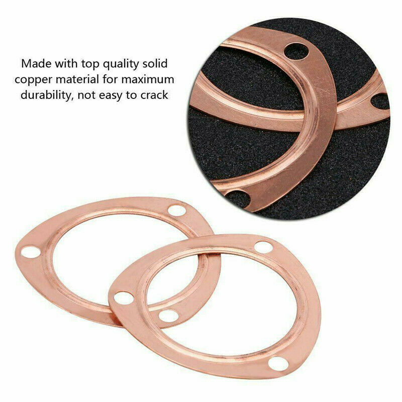 2 1/2" Copper Header Exhaust Collector Gaskets Reusable SBC BBC 302 350 454 2.5"