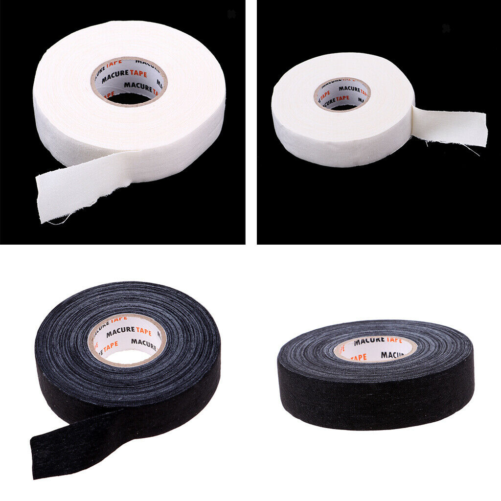 Black  Hockey Lacrosse Stick Cloth Tape Wrap Grip 1'' x 25 yards (4-Pack)