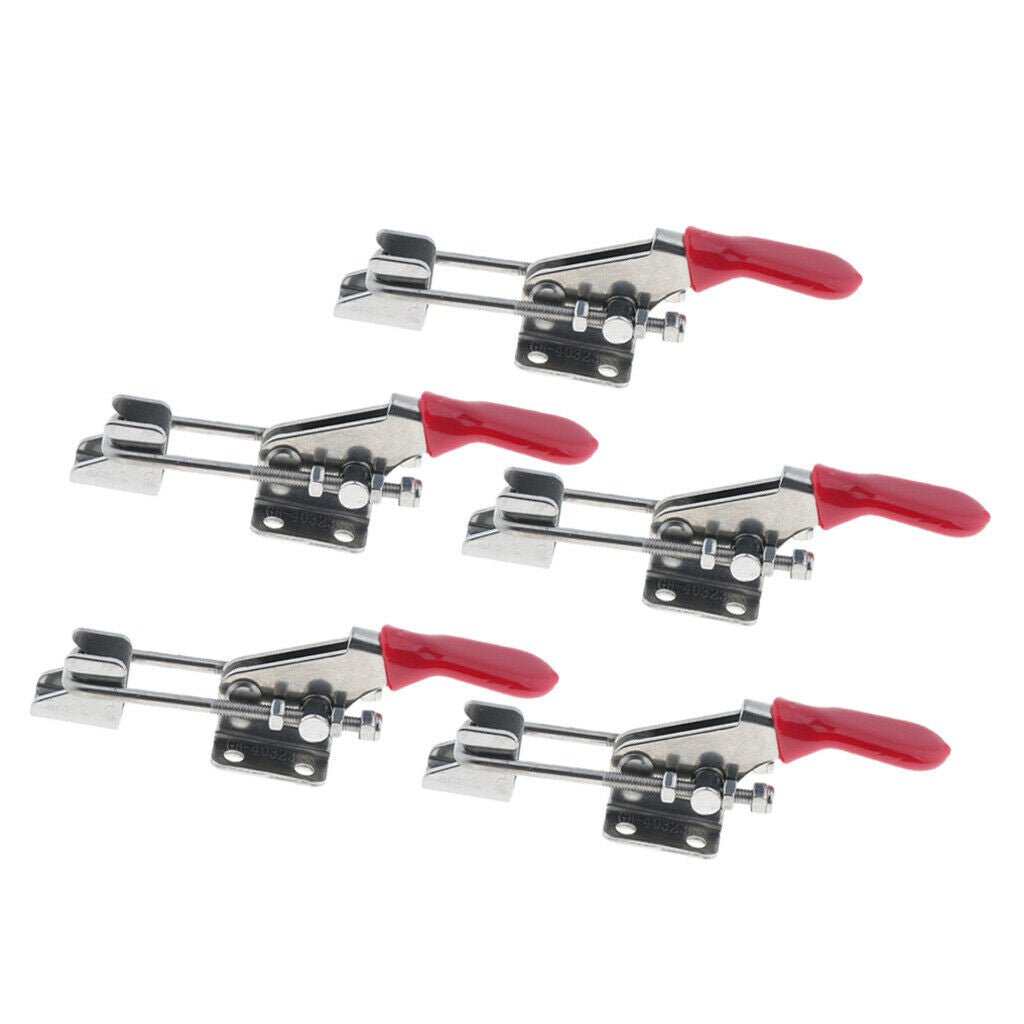 5x Latch Catch Toggle Clasp Clamps Adjustable Metal Lock Hasp 110x28x65mm