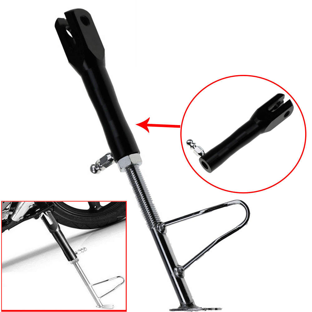 Motorcycle Bracket Scooter Kickstand Side Stand Post Leg 255mm-295mm Adjustable