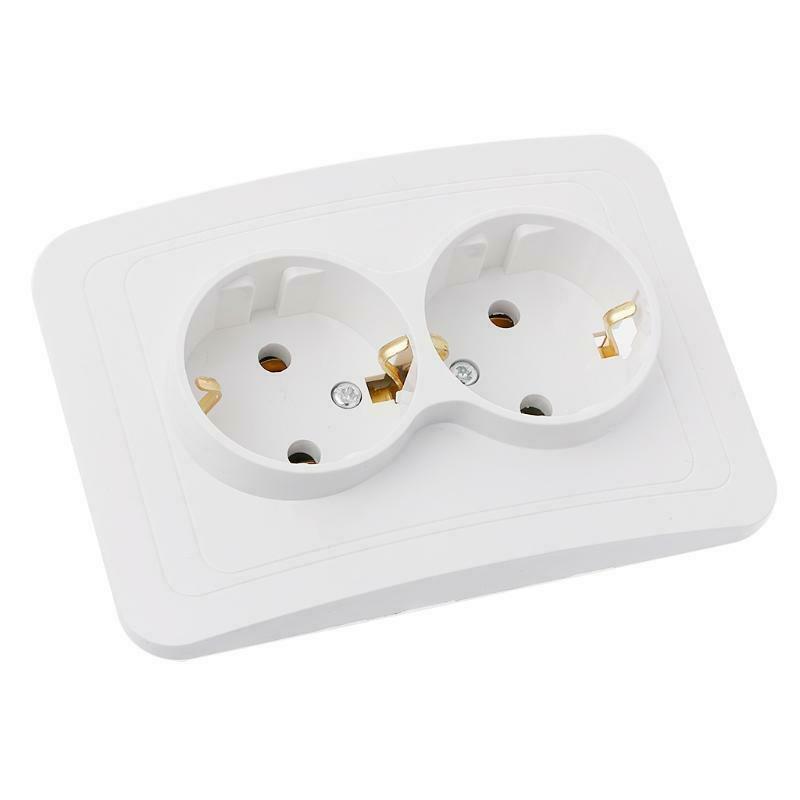 220V/16A 118x80mm EU Double Ground Socket Household Industrial Power Outlet