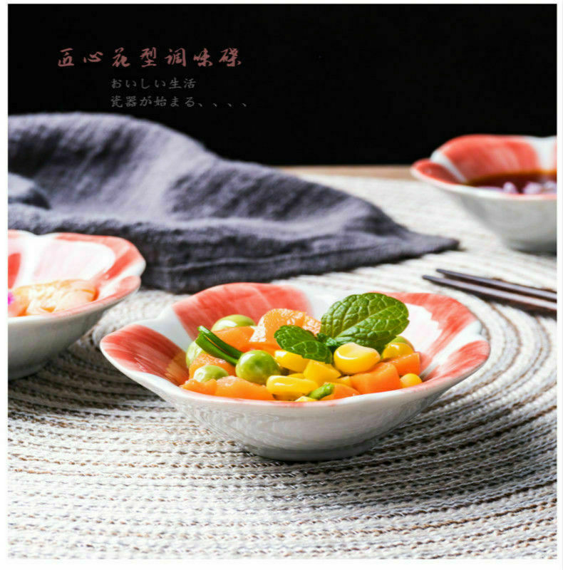 Japanese Ceramic Plates Dish Sushi Tableware Retro Floral Dessert Sakura 2X