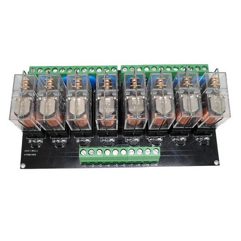 2X(DC24V 8 Way Relay Module Eight Panels Driver Board Socket PNP L9Z4)