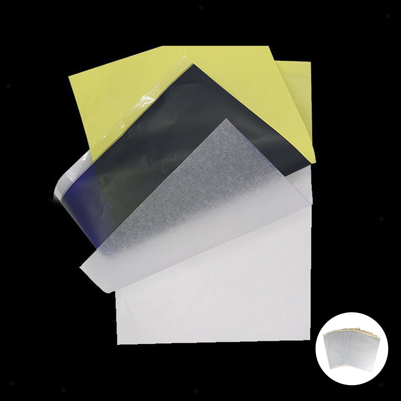 Premium 100pcs Tattoo Transfer Paper Thermal Carbon Tracing Paper Copier Kit