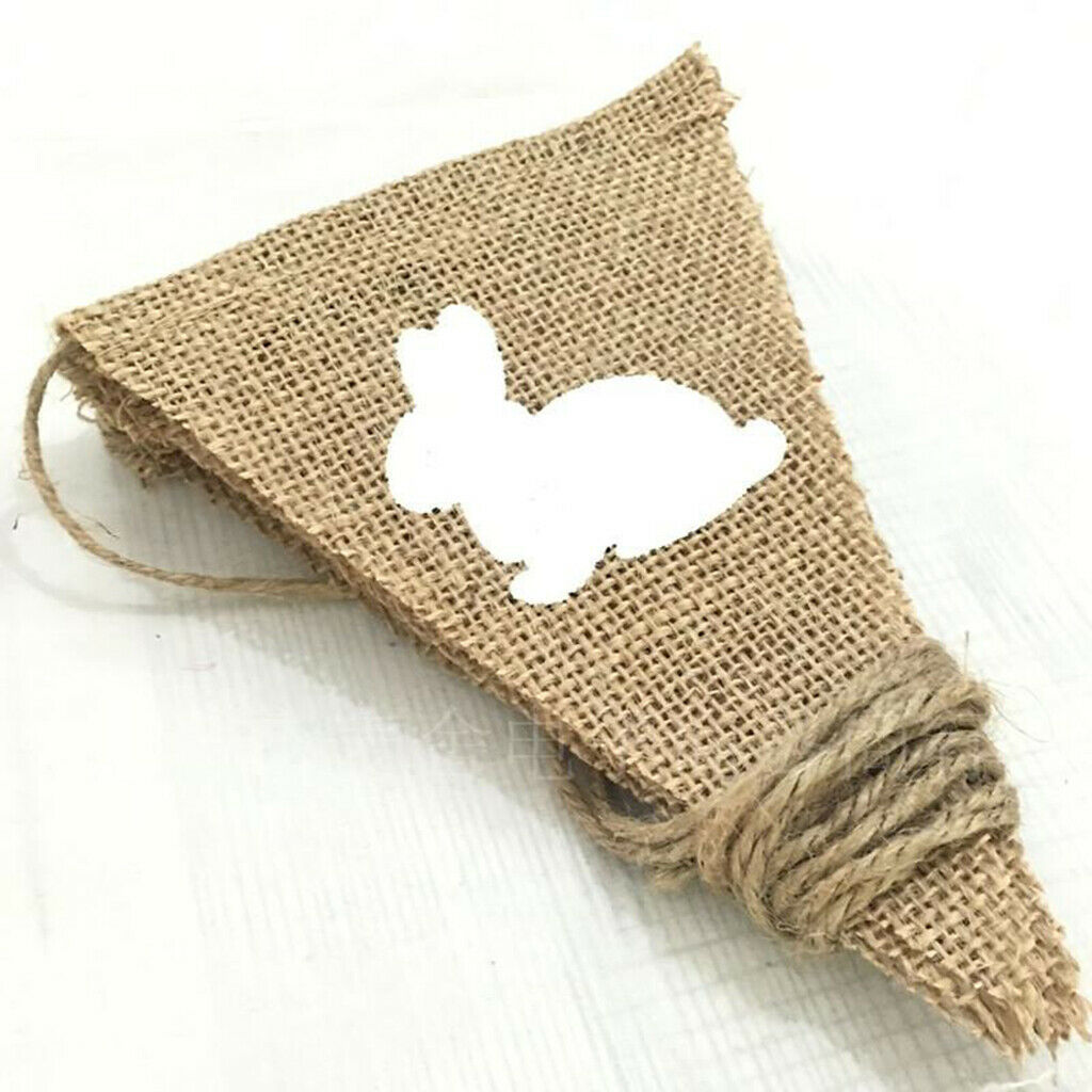 3.5M Cute Triangle Flags Burlap Festival Banner Spring Decor Favors Supplies