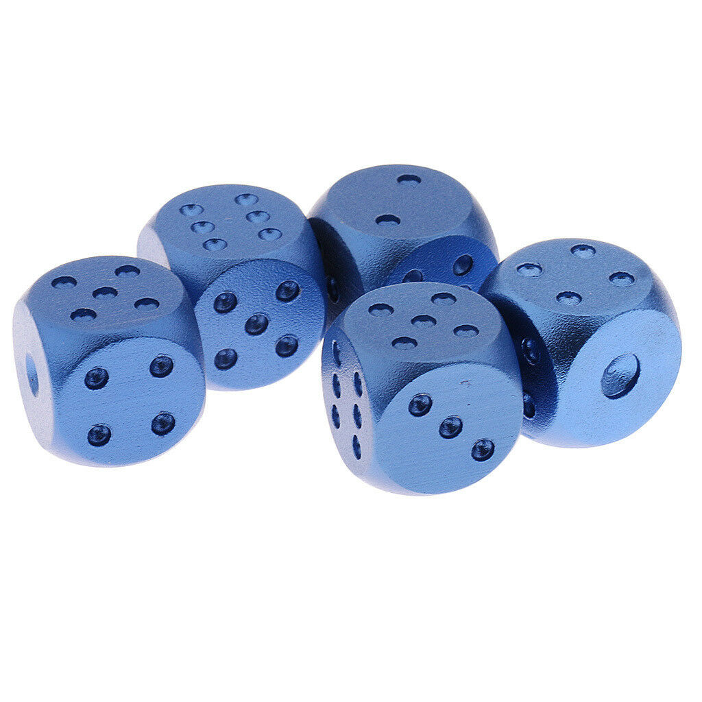 Alloy Poker Dice Metal Dice Party Drinking Game Dice Set   Toys Dark Blue