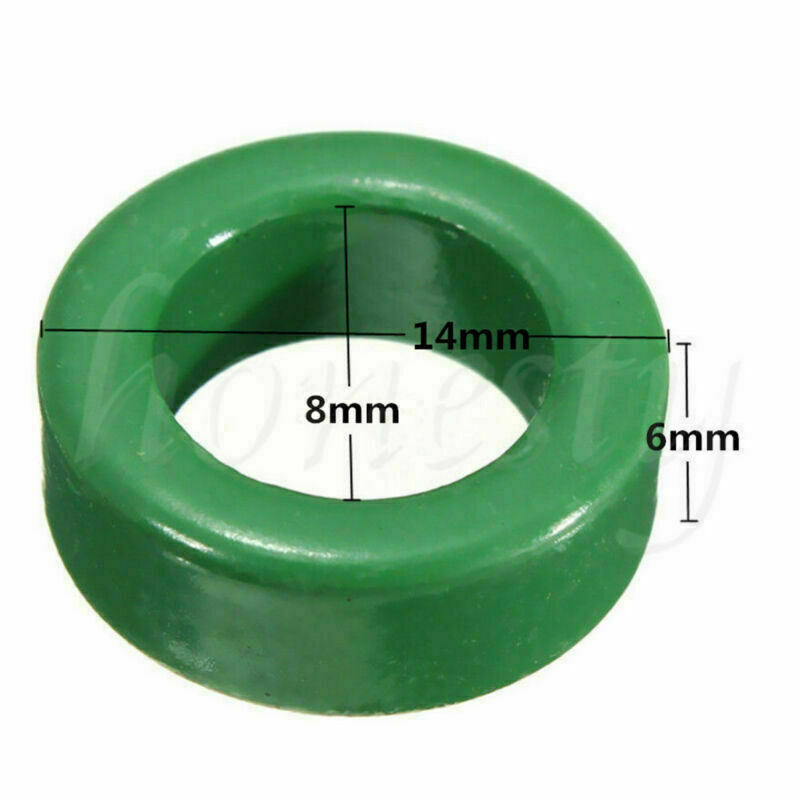 15Pcs 14mm*8mm *6mm Round Green Transformers Toroid Ferrite Cores