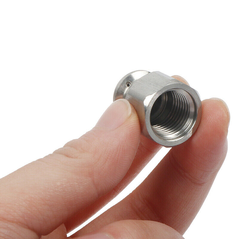 1/4"Inch Pressure Washer Drain Sewer Cleaning Female Nozzle Stainless Steel^DF