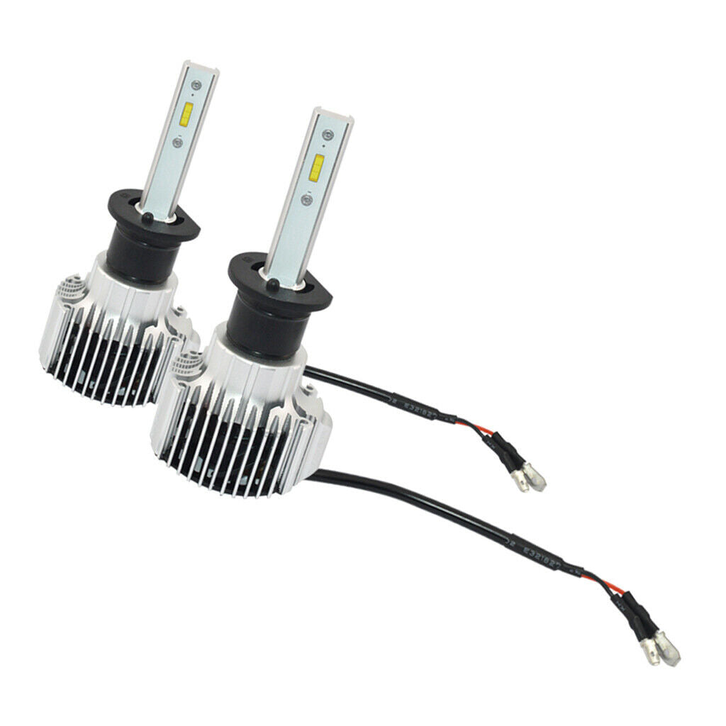 2 Pieces H1 LED High Beam Fog Light Bulb Kit 72W 7600LM - 6000K Cool White