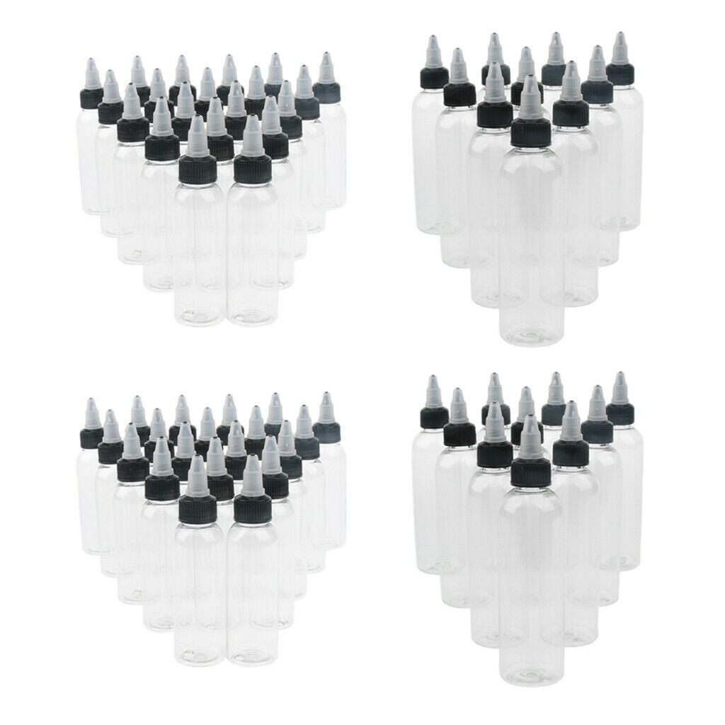 60Pcs Empty Plastic  Bottle with  Top  Tip Applicators 60/120ml