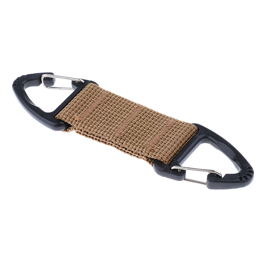 2pcs Nylon Webbing Buckle Camping Carabiner Clip Dual Ended Triangular Hook
