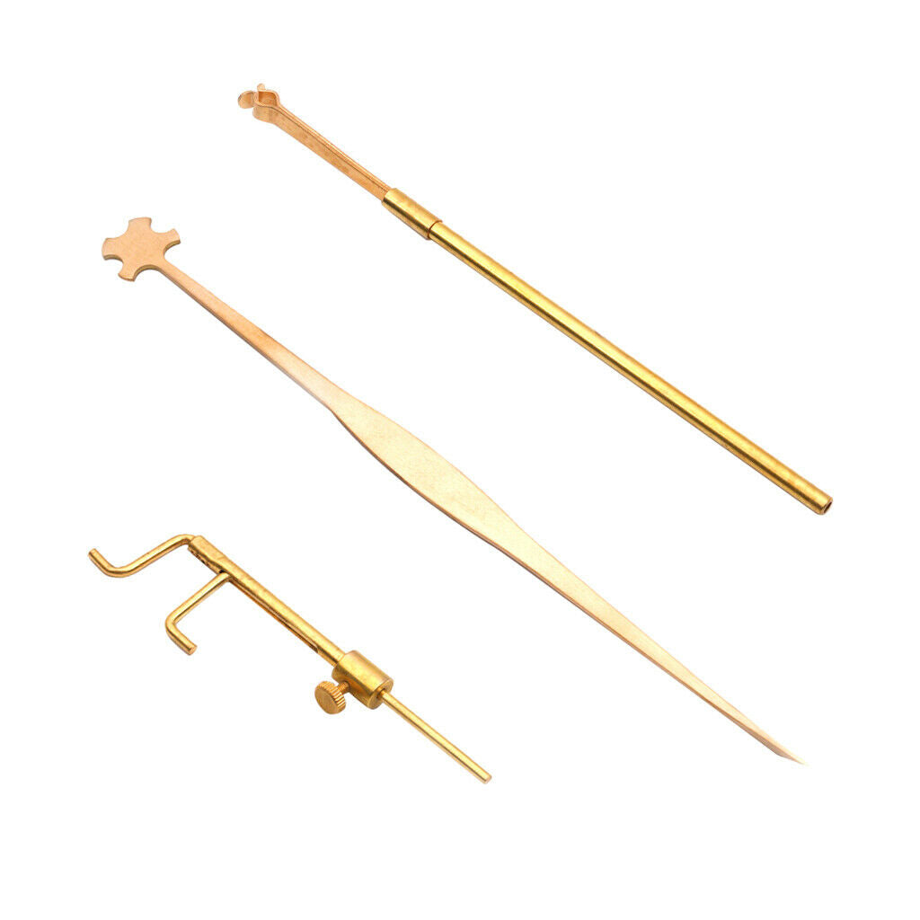 1 set violin fiddle tools brass sound post gauge & retriever clip &