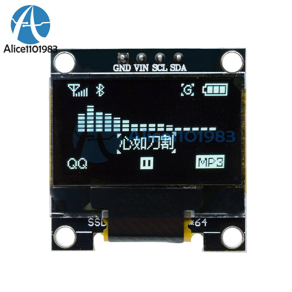 0.96" I2C IIC Serial 128X64 White OLED LCD LED Display Module for Arduino