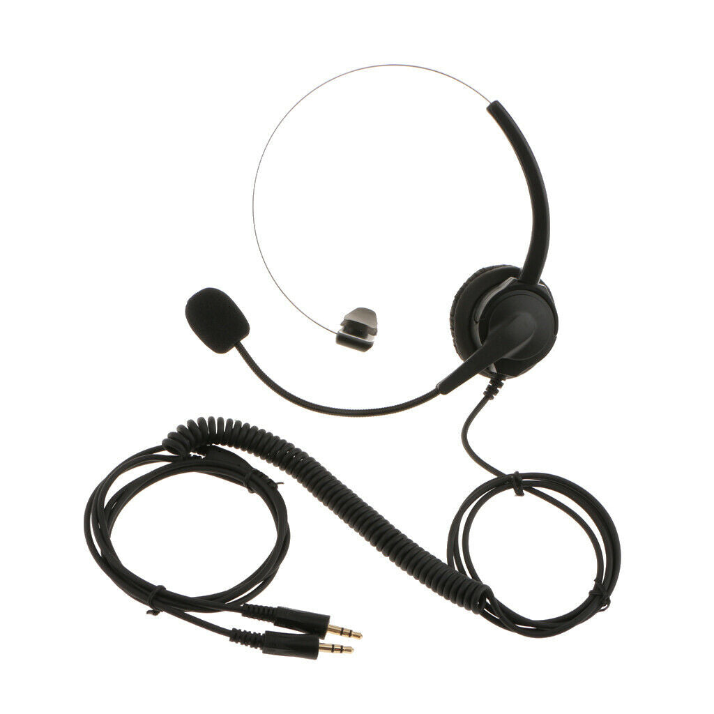 2.5mm Call Center Noise Cancelling Headset Headphones for Desk Telephone