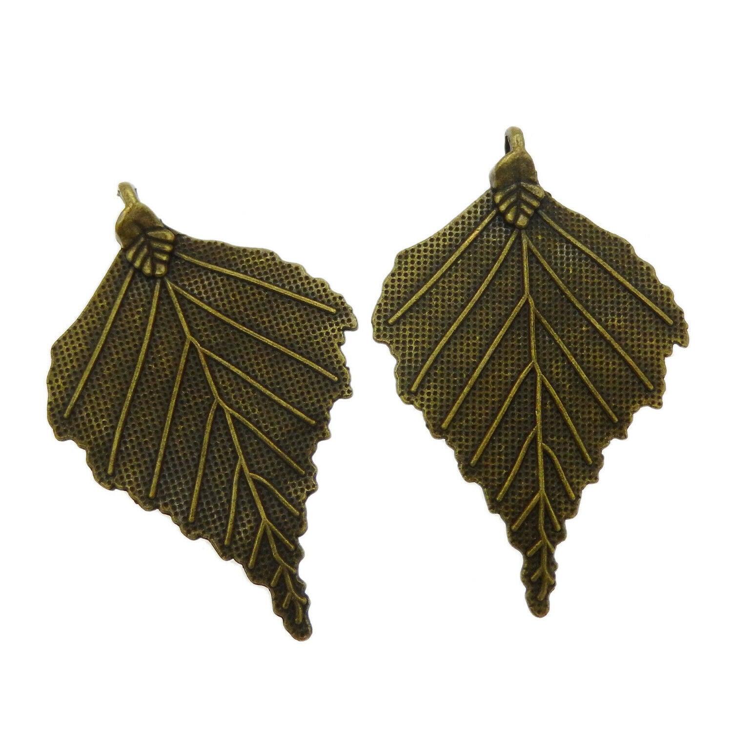 4-pack Alloy Maple Pendant Antiqued Bronze Color Jewelry Making Charms 65x45mm