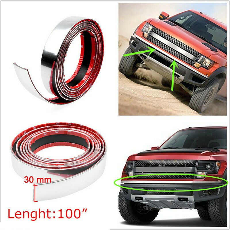 2.5M Car Bumper Door Edge Lip Guard Chrome Decor Protector Moulding Trim Strip