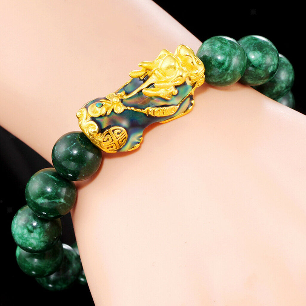 3pack Chinese Feng Shui Obsidian Pixiu Alloy Bracelet Attract Wealth Jewelry