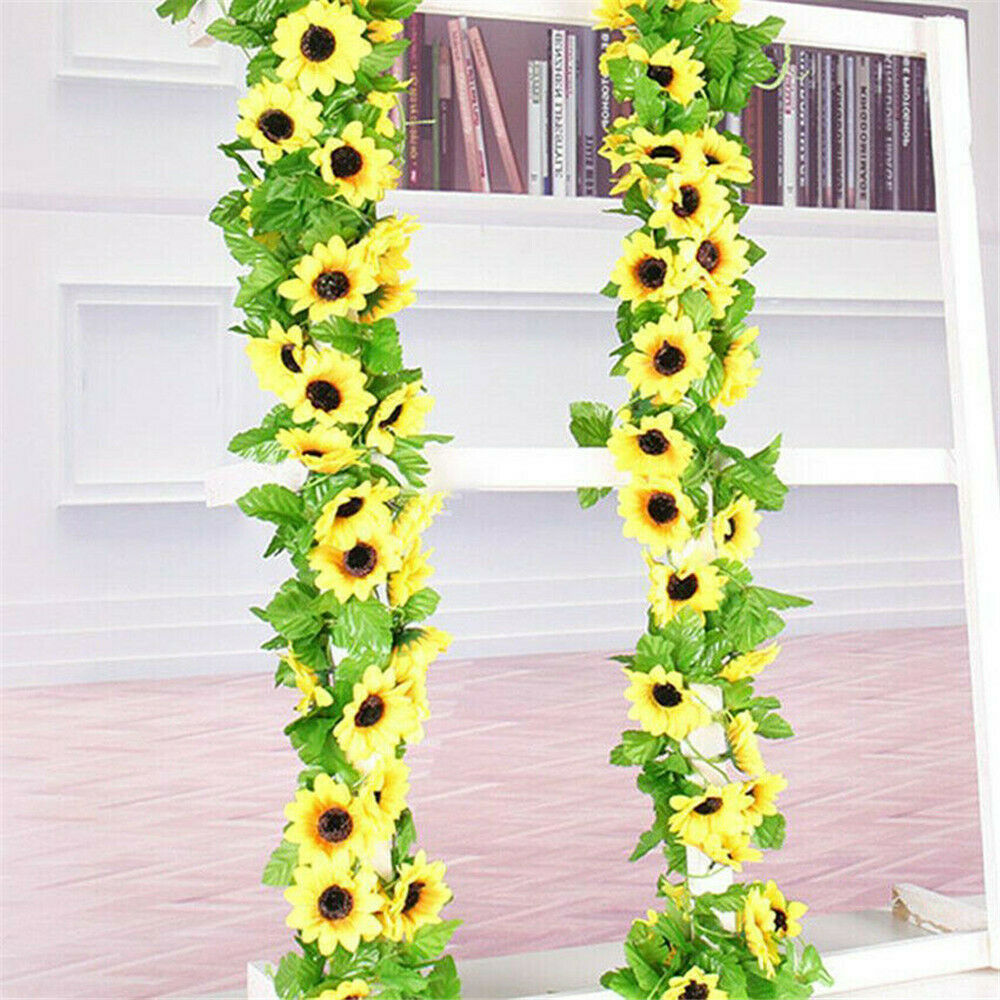 2.6M Artificial Sunflower Garland Silk Flowers Vine Wedding Home Decoration AU