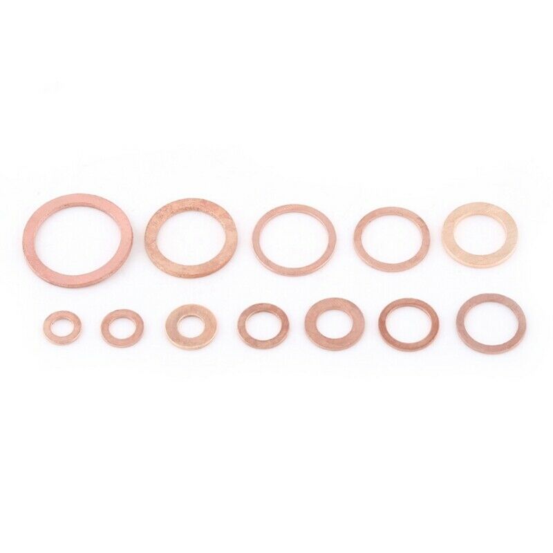 280Pcs Assorted Copper Washer Gasket Set Flat  Seal Assortment Kit M5-M20 L7O4