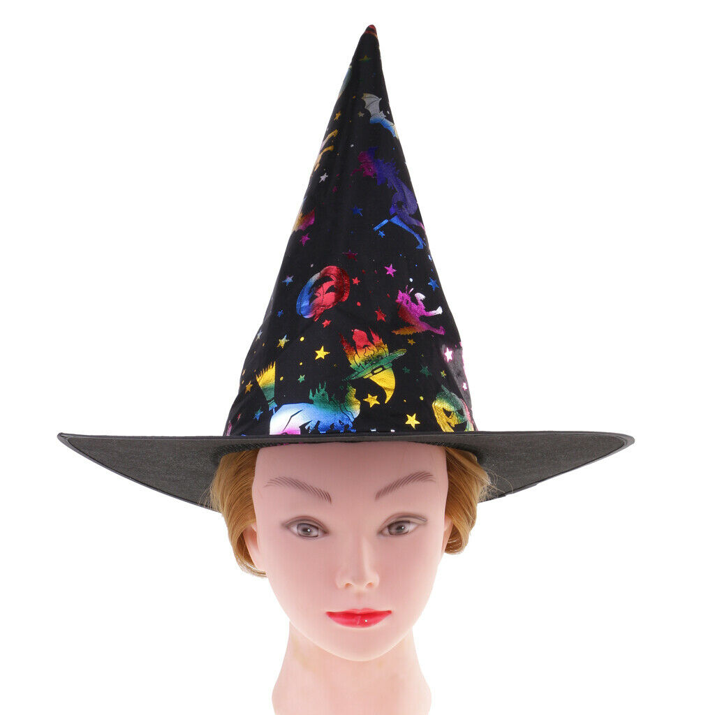 Fabric Halloween wizard hat witch costumes for boys and girls