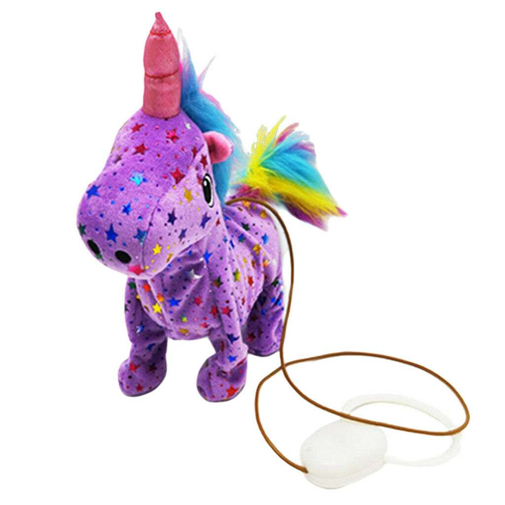 Plush Pet Horse Electric Robot Walking Horse Singing Kid's purple
