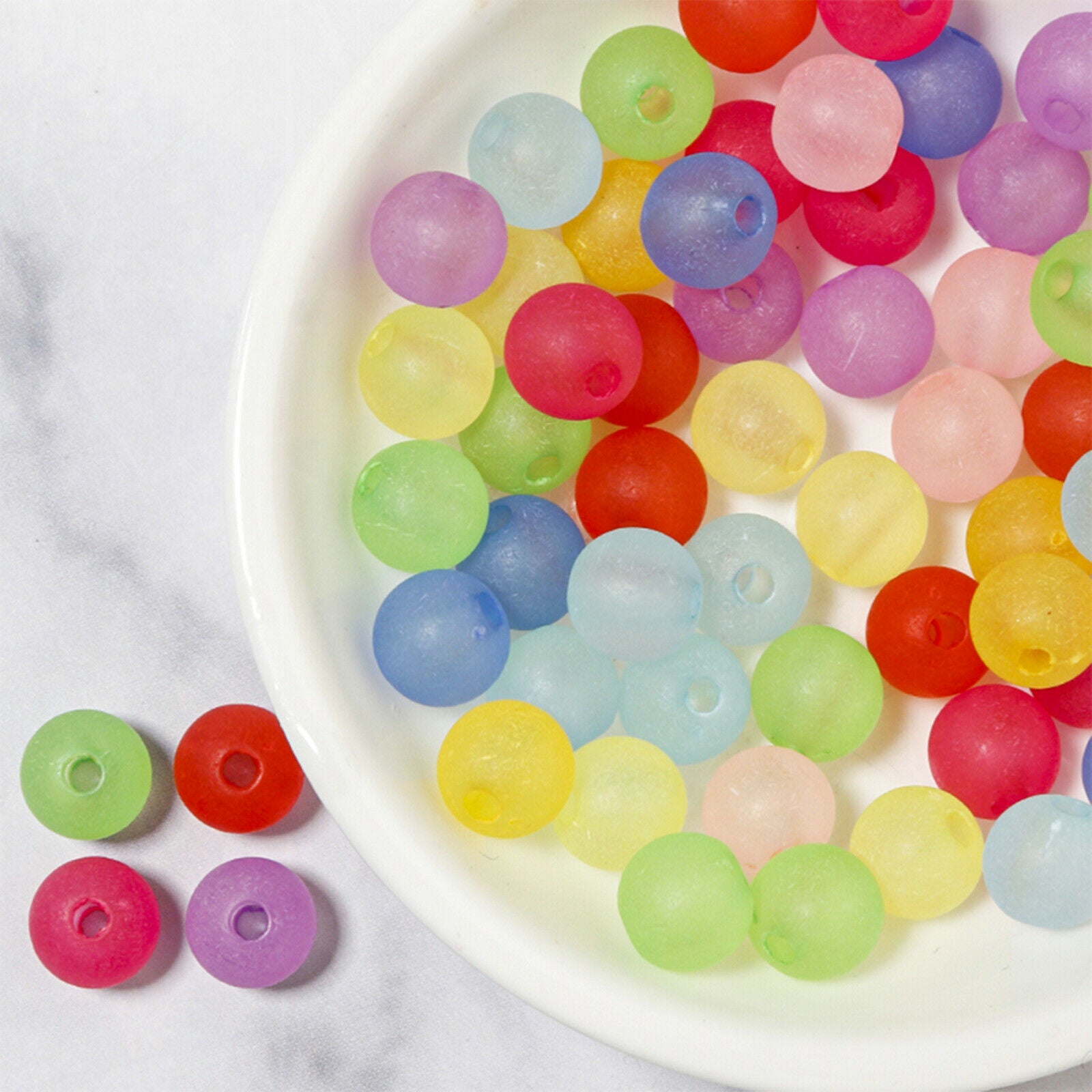 300 pieces round loose beads 8mm transparent spacer making