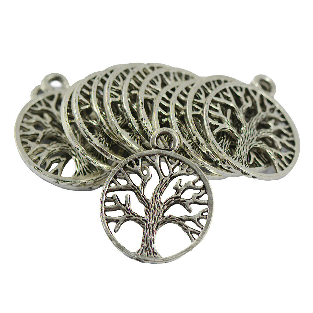 30Pcs Tree of Life Charms Pendant Beads Jewellery Making Loose Beads DIY