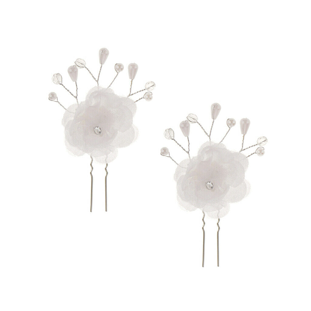2Pcs Flower d Women Hair Pins Clips