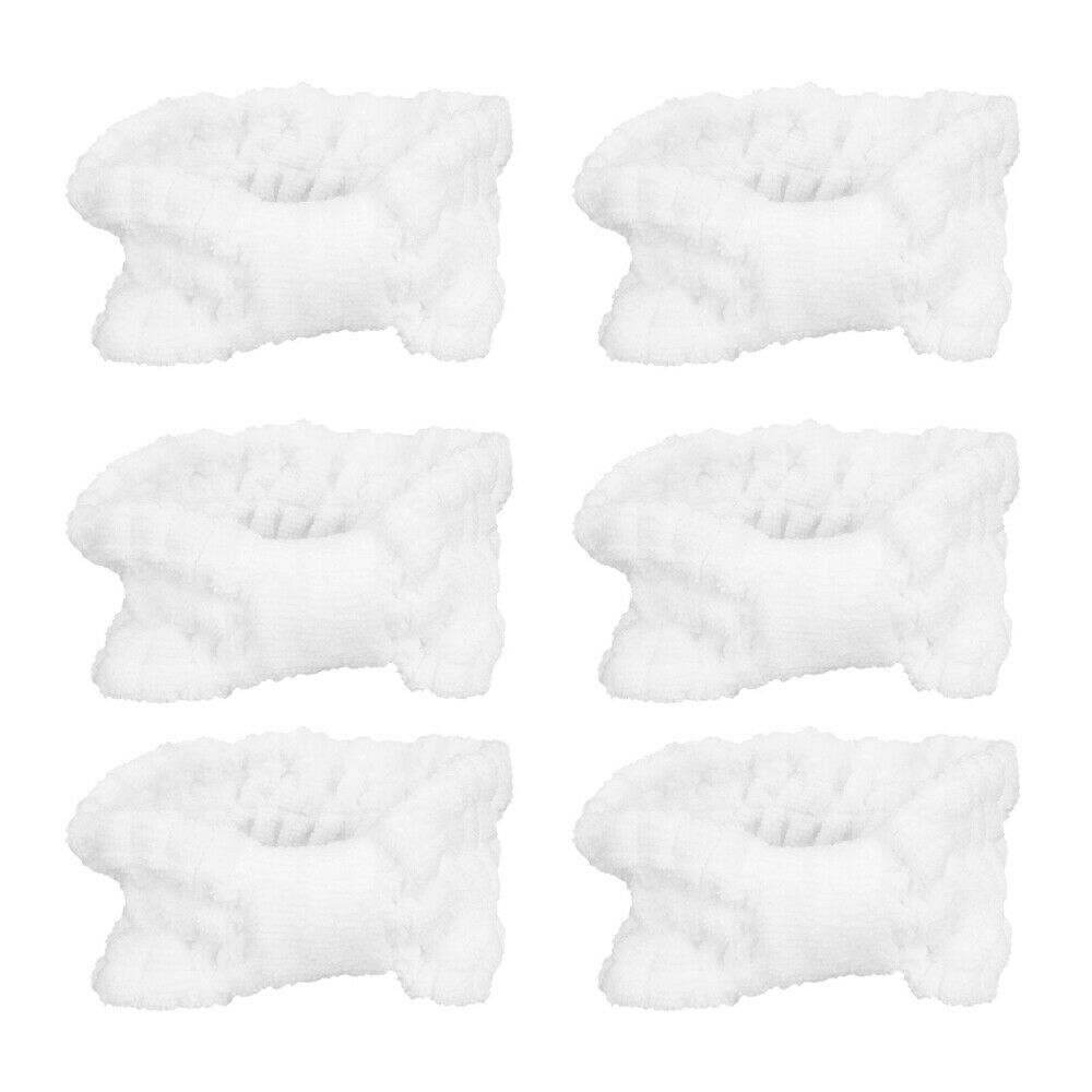 6x Microfiber Headbands Soft Elastic Bowknot Hair Bands for Makeup Face Washing