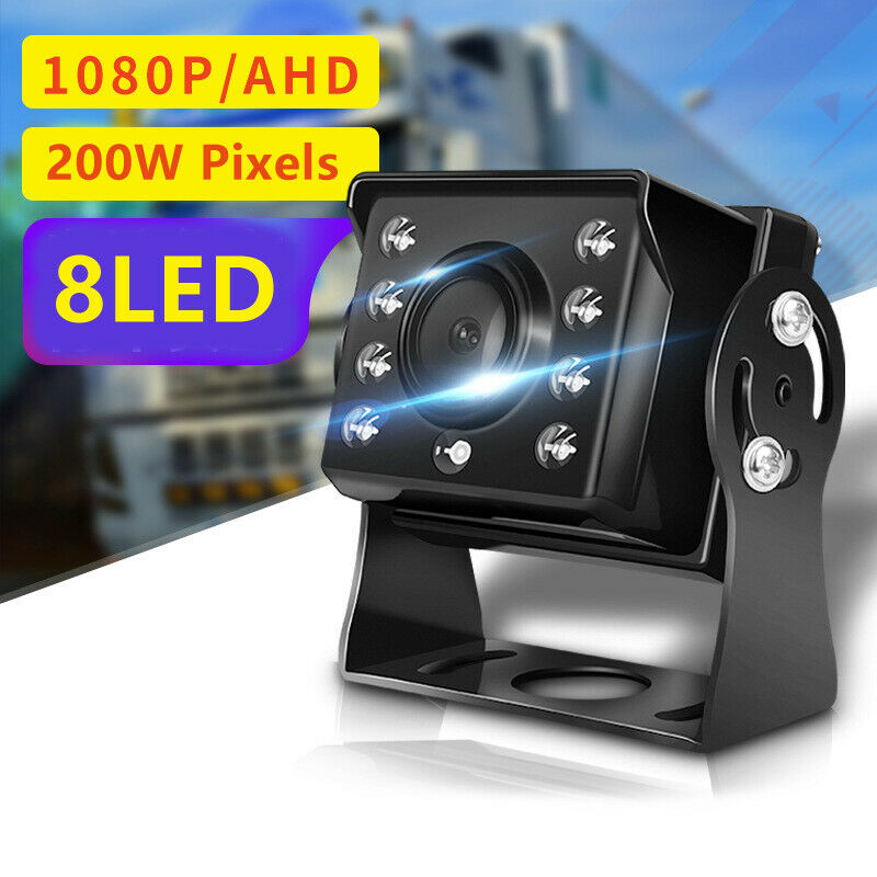12V-24V HD 8 LED Truck Bus Trailer RV Blind Spot Rear View Camera + 15M AV Cable