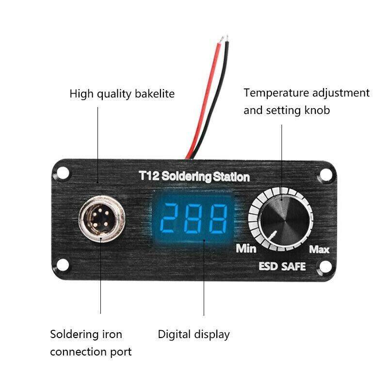 75W Digital Soldering Iron Station control panel for T12 Handle Heater DC 12-24V
