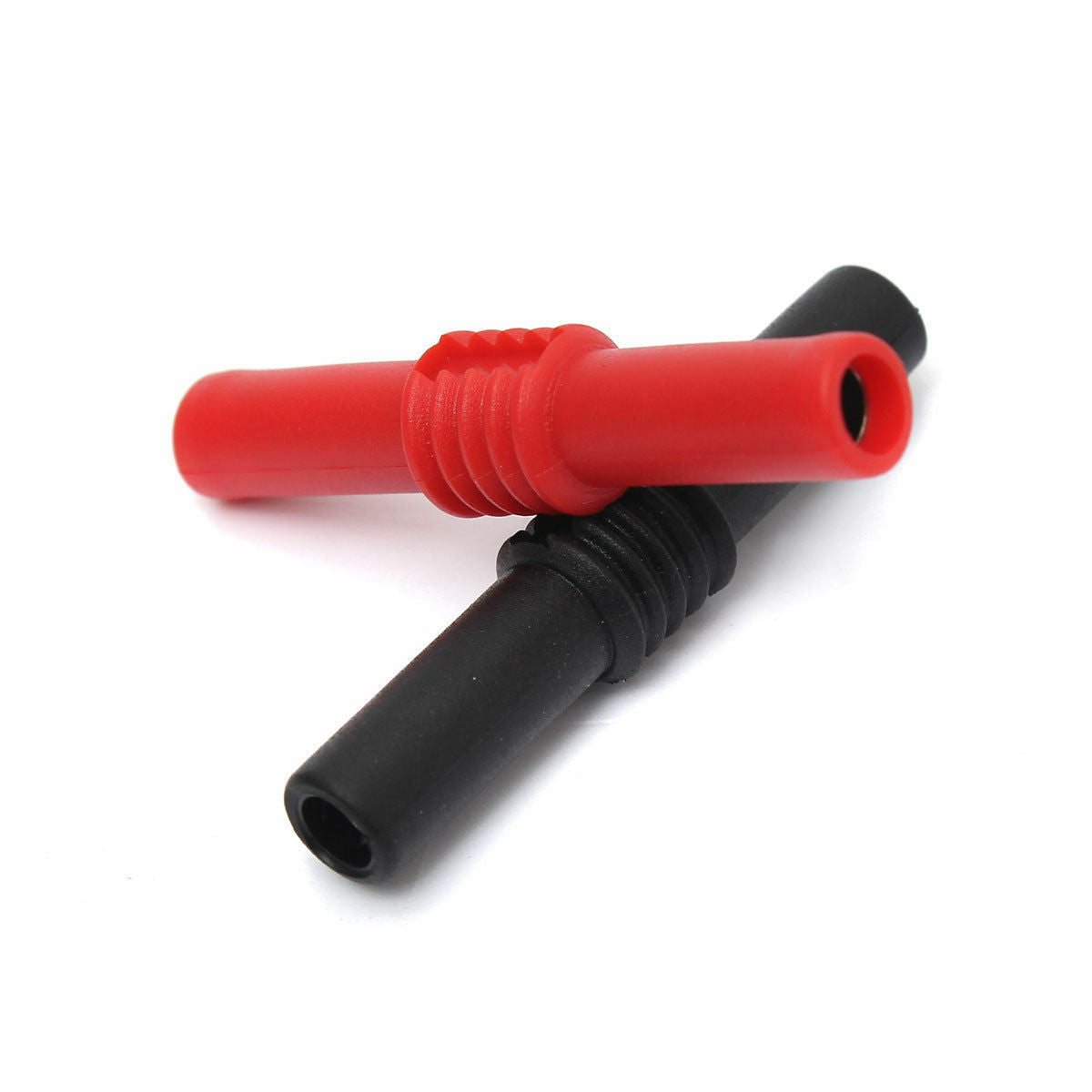 2pcs Black+Red Insulated 4mm to 4mm Banana Plug Female Socket Connector .l8